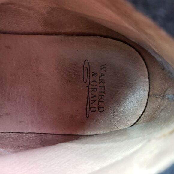 Warfield & Grand Darren Mens Size 8.5 Brown Leather Cap Toe Brogue Boots Shoes - Picture 11 of 12